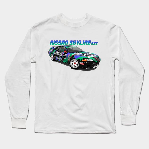 Nissan Skyline GT-R R32 Long Sleeve T-Shirt by PjesusArt